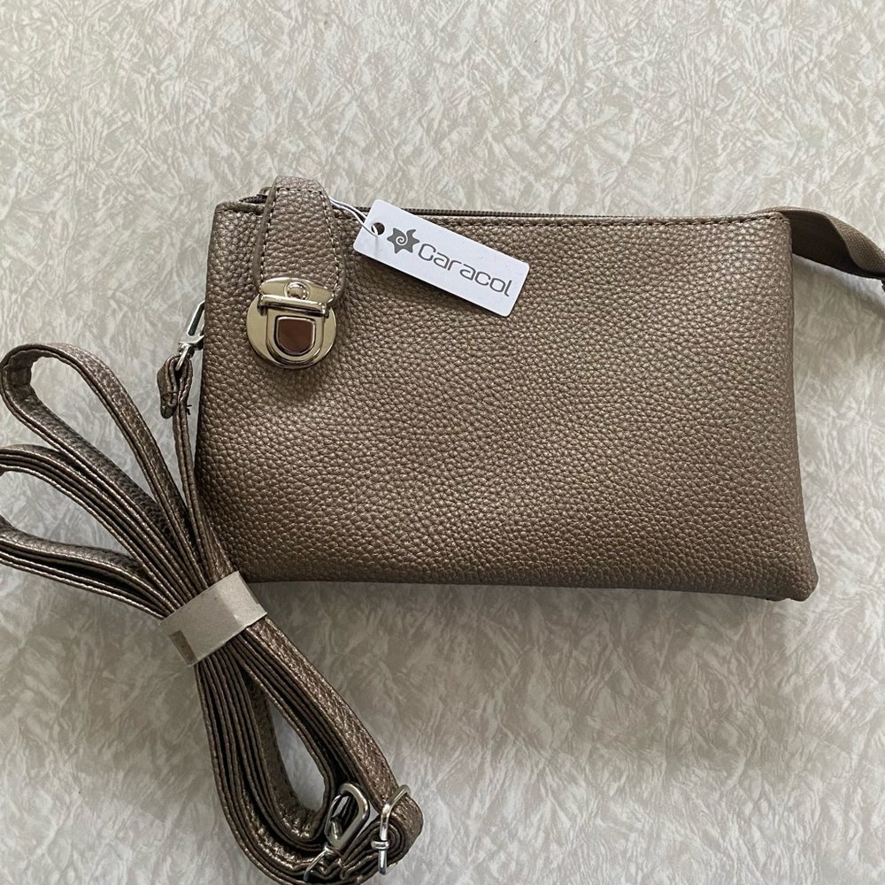 Caracol Crossbody Wristlet Imitation Leather Purse Bag New with Tags
